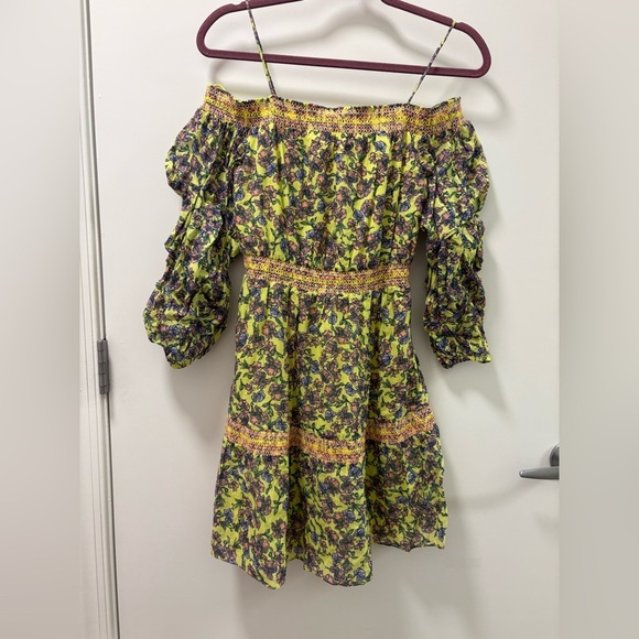 Alice + Olivia Dorothy Off Shoulder Floral Mini Dress Size 2 NWT - Picture 5 of 13